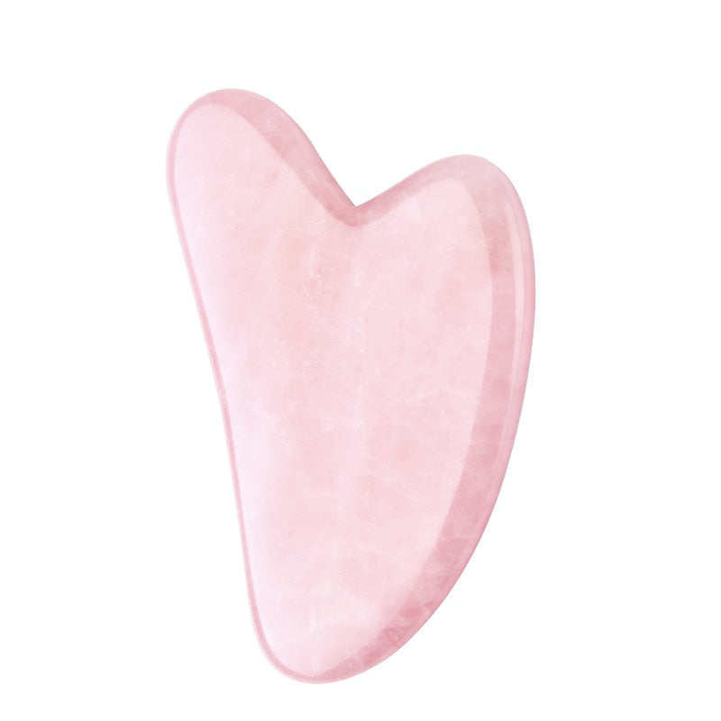 Natural Stone Jade Gouache Scraper Rose Quartz Facial Gua Sha Tools