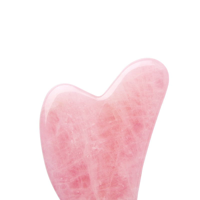 Natural Stone Jade Gouache Scraper Rose Quartz Facial Gua Sha Tools