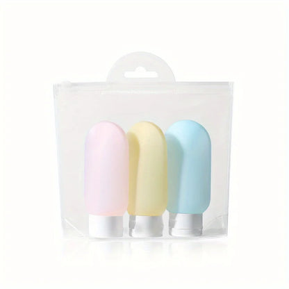 3pc Travel Bottle Set, Refillable, Leak-proof, for Shampoo, Lotion,