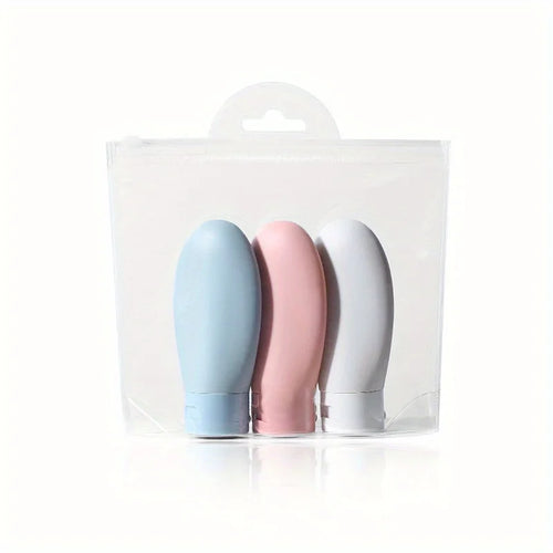 3pc Travel Bottle Set, Refillable, Leak-proof, for Shampoo, Lotion,